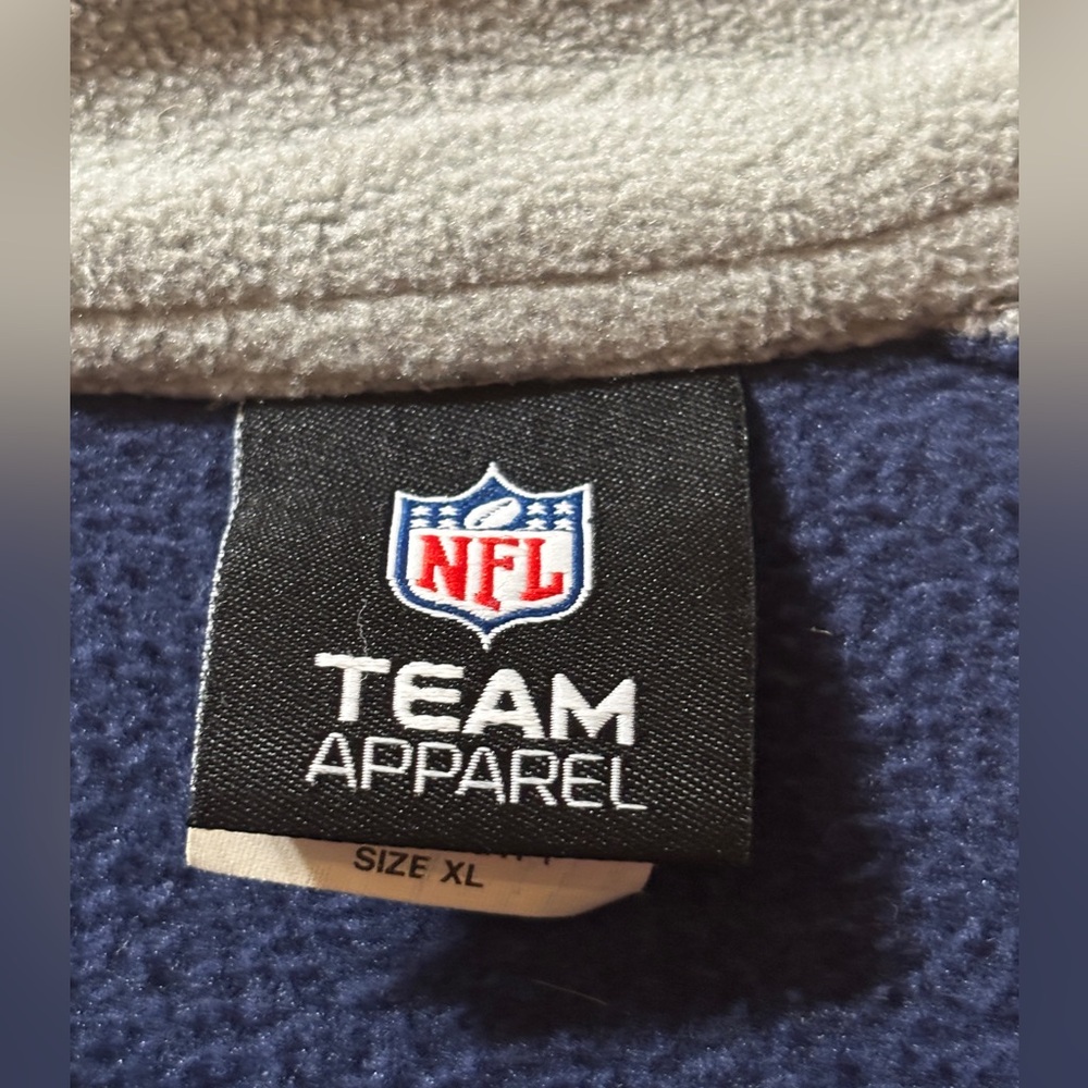 NFL Team Apparel New England Patriots Quarter Zip Pullover Fleece Mens XL - Picture 4 of 4